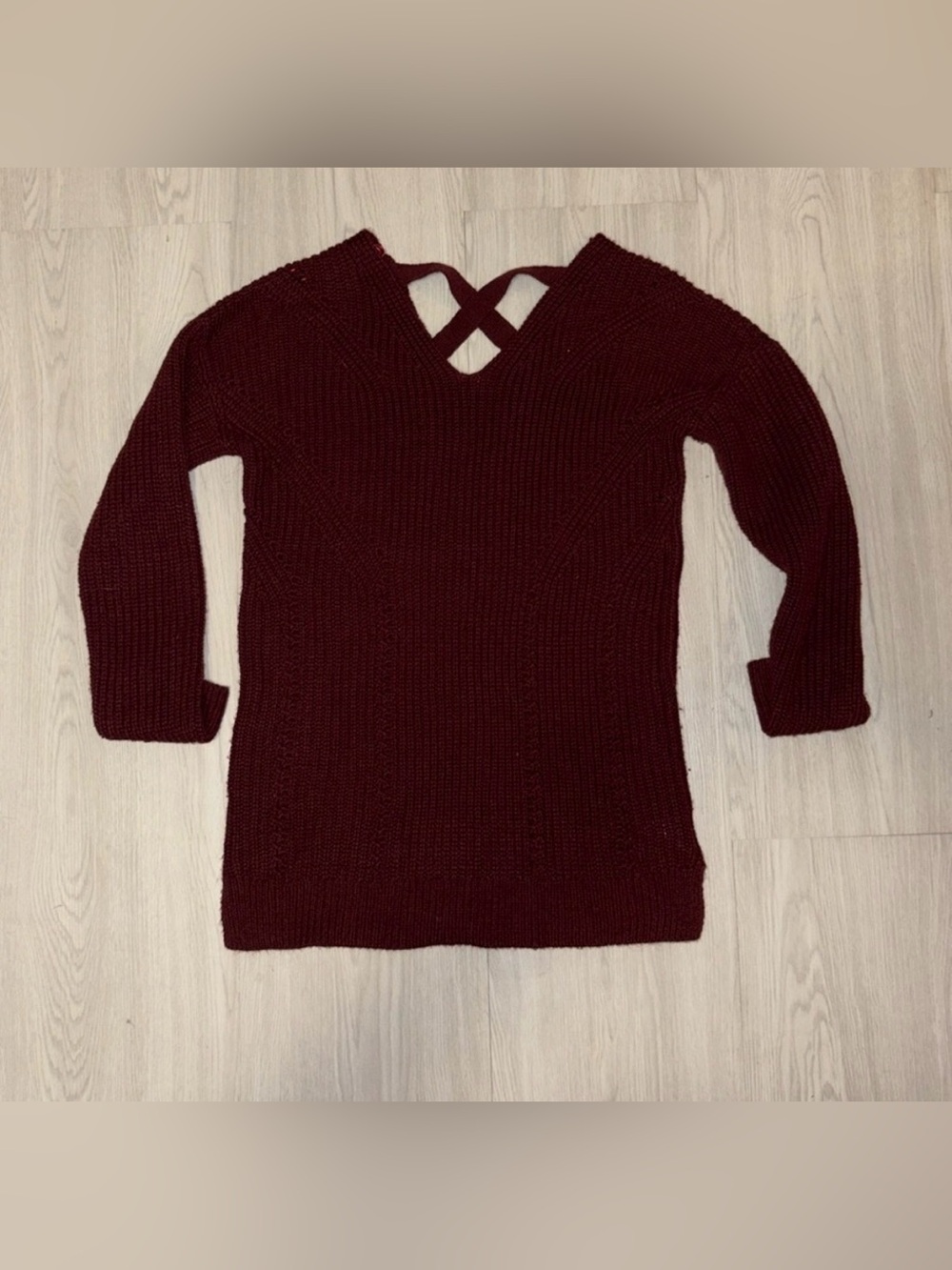 🛍 PINK ROSE burgundy knit sweater medium